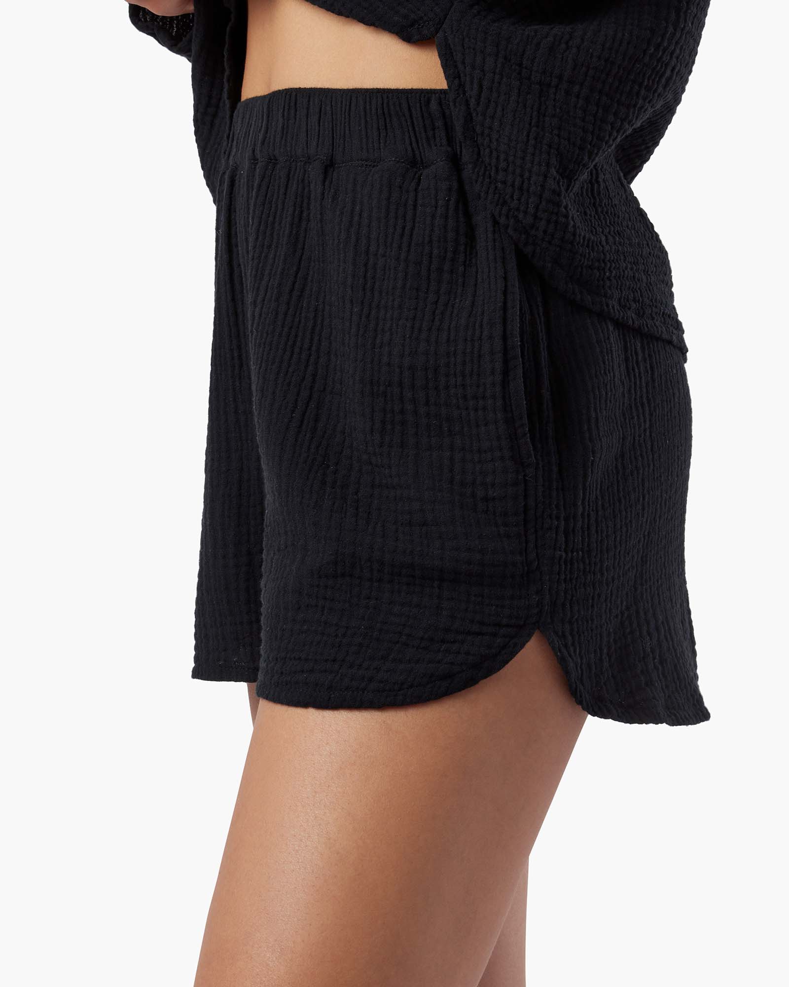 Black Women's TKEES Gauze Shorts | 0712539-AH