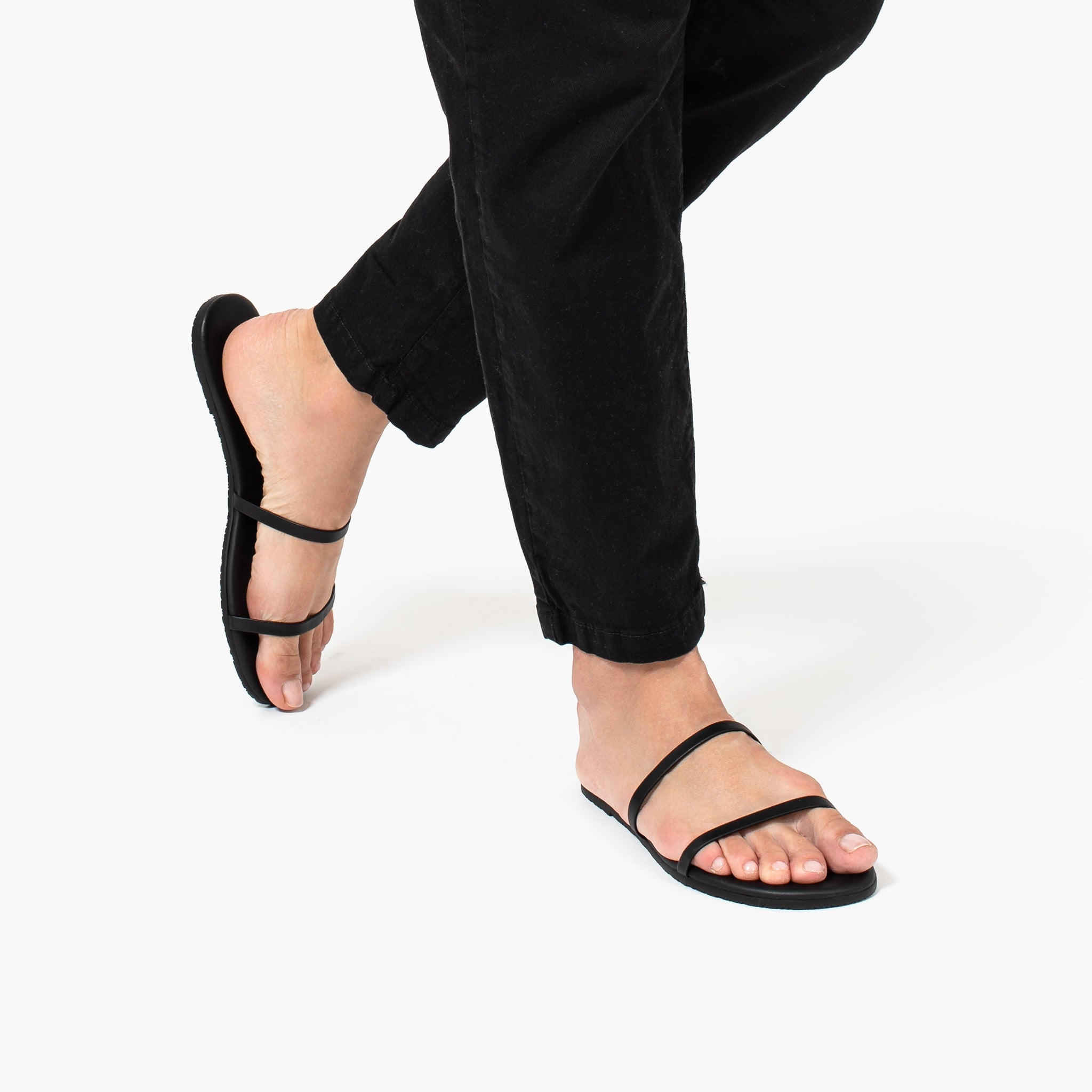 Black Women's TKEES Gemma Sandals | 8745963-BQ