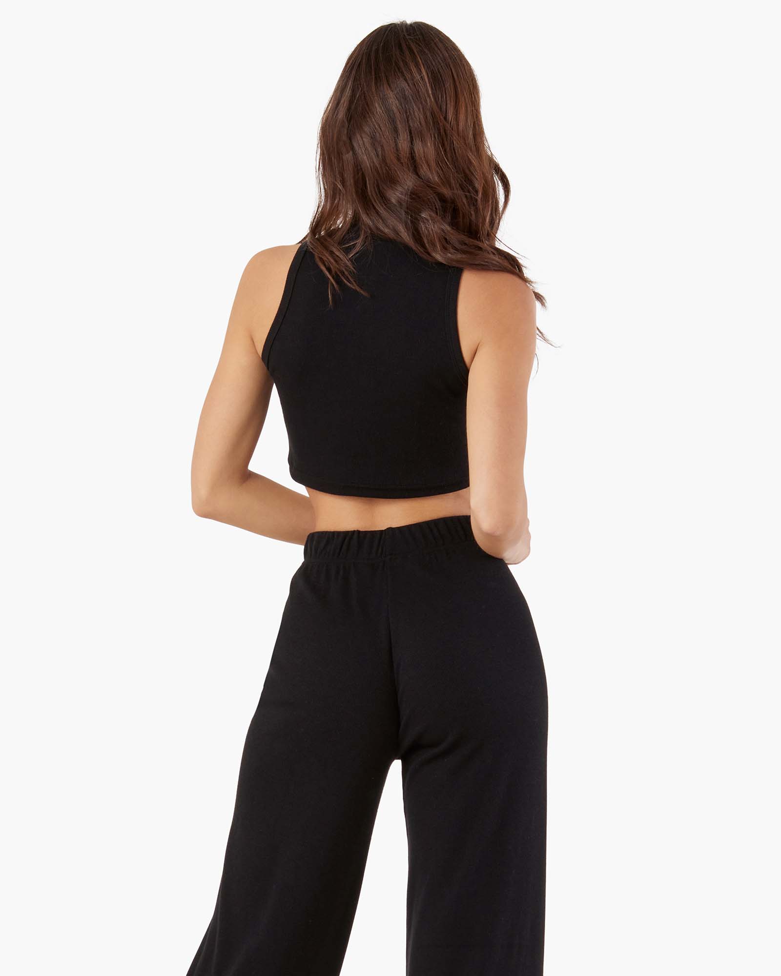 Black Women's TKEES Light Rib Culotte Pants | 1820934-VZ