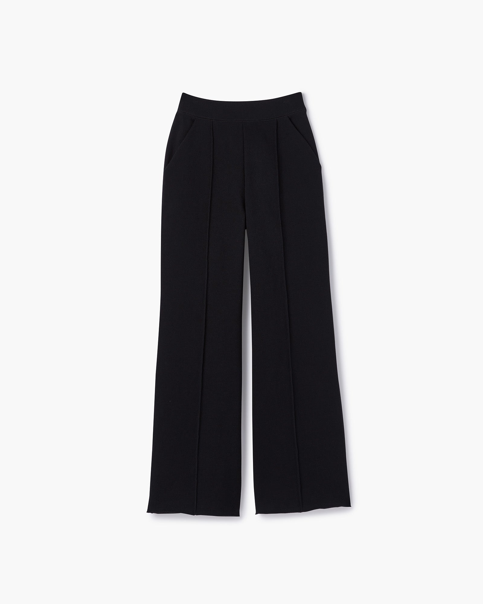 Black Women\'s TKEES Raw Edge Wide Leg Pants | 8170593-TB