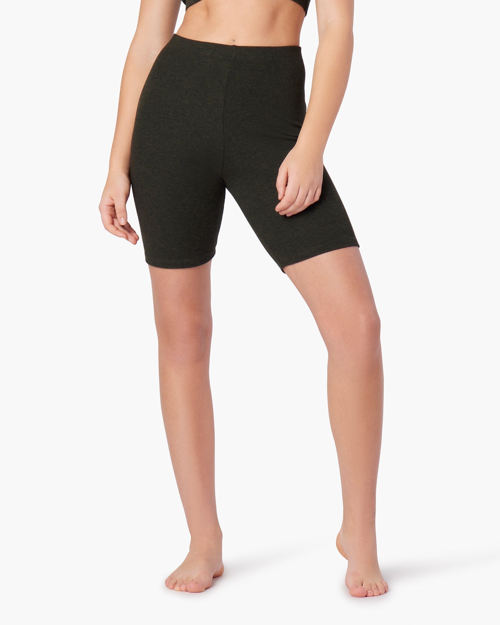 Black Women's TKEES Super Rib Biker Shorts | 2758031-XS