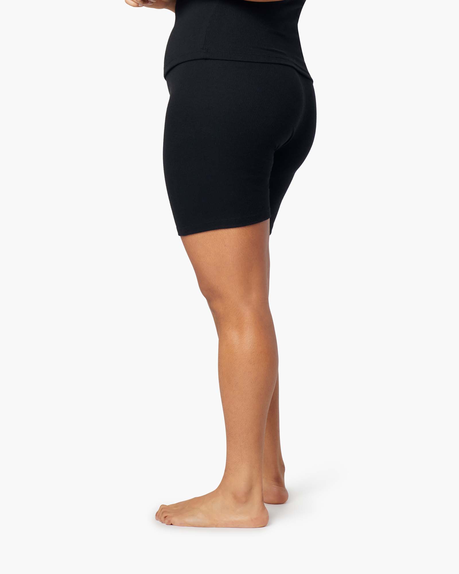 Black Women's TKEES Super Rib Biker Shorts | 7061389-CK