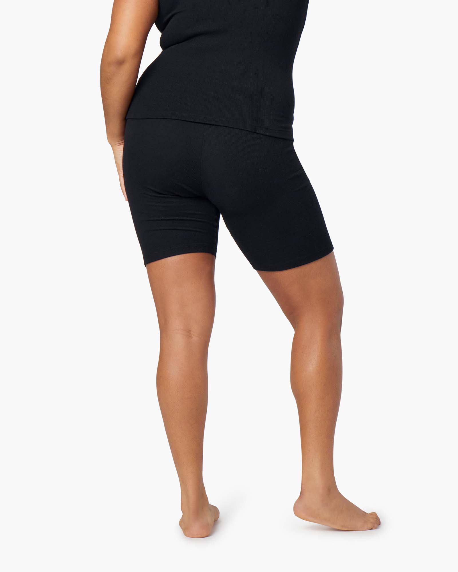 Black Women's TKEES Super Rib Biker Shorts | 7061389-CK