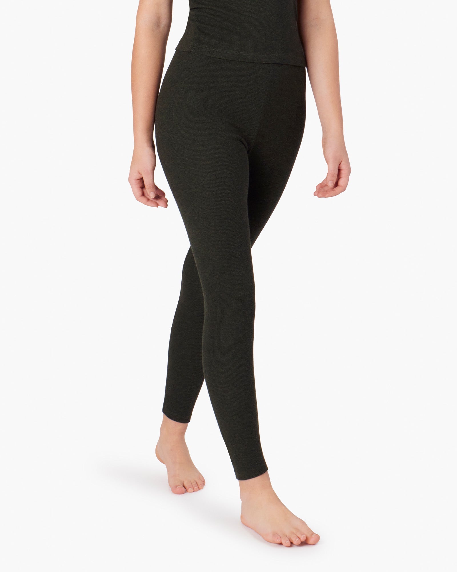 Black Women's TKEES Super Rib Leggings | 4820365-ZF