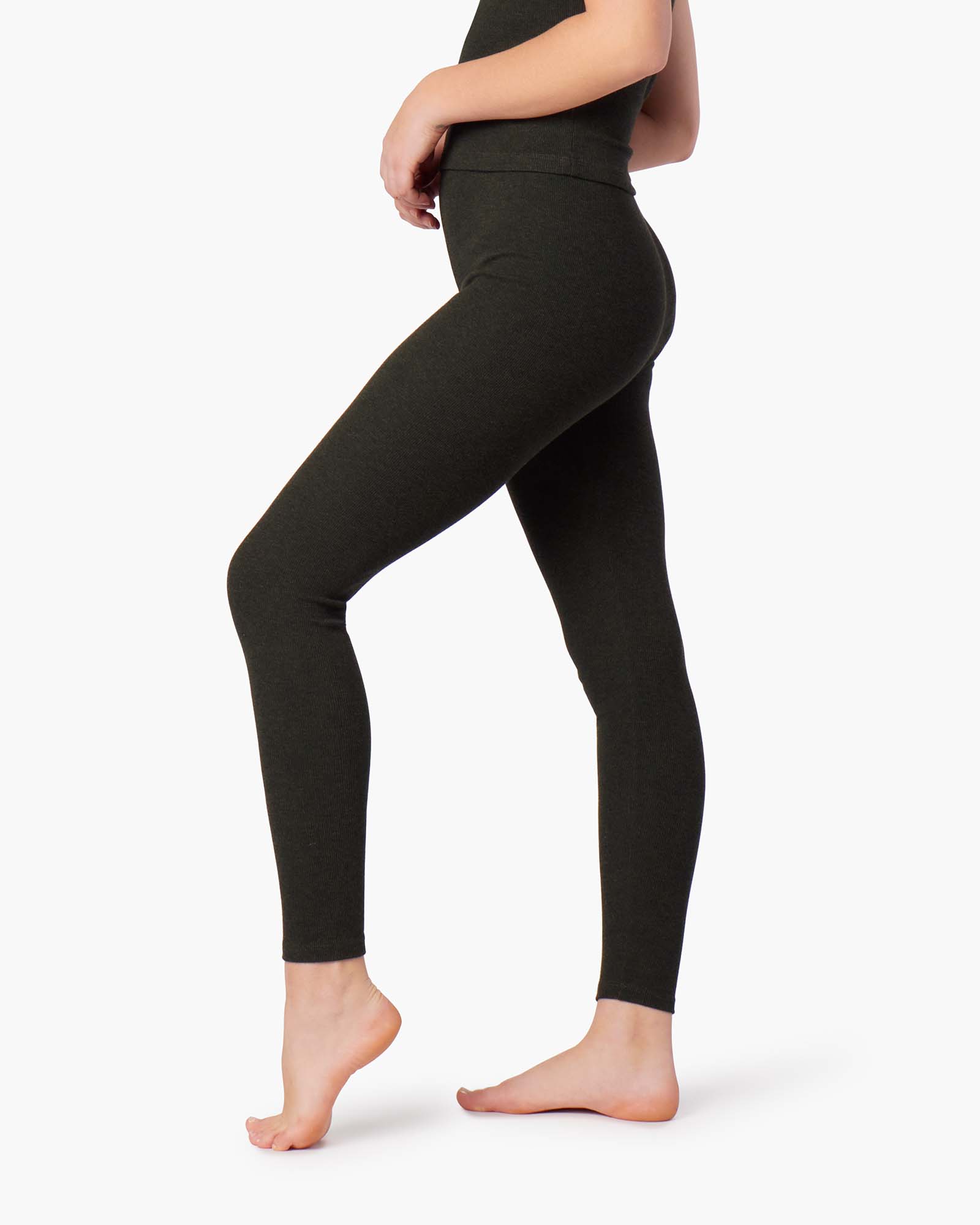 Black Women's TKEES Super Rib Leggings | 4820365-ZF