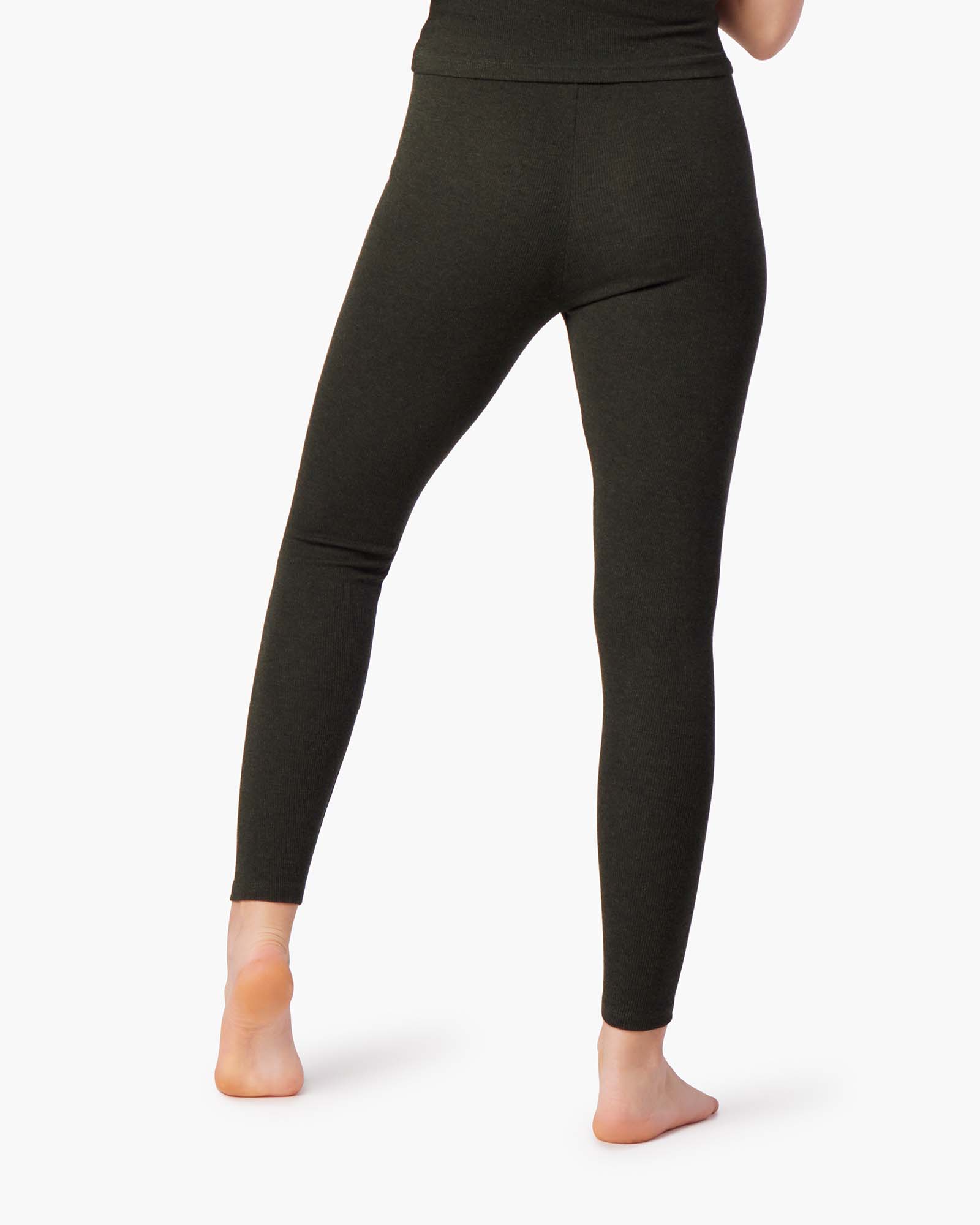 Black Women's TKEES Super Rib Leggings | 4820365-ZF