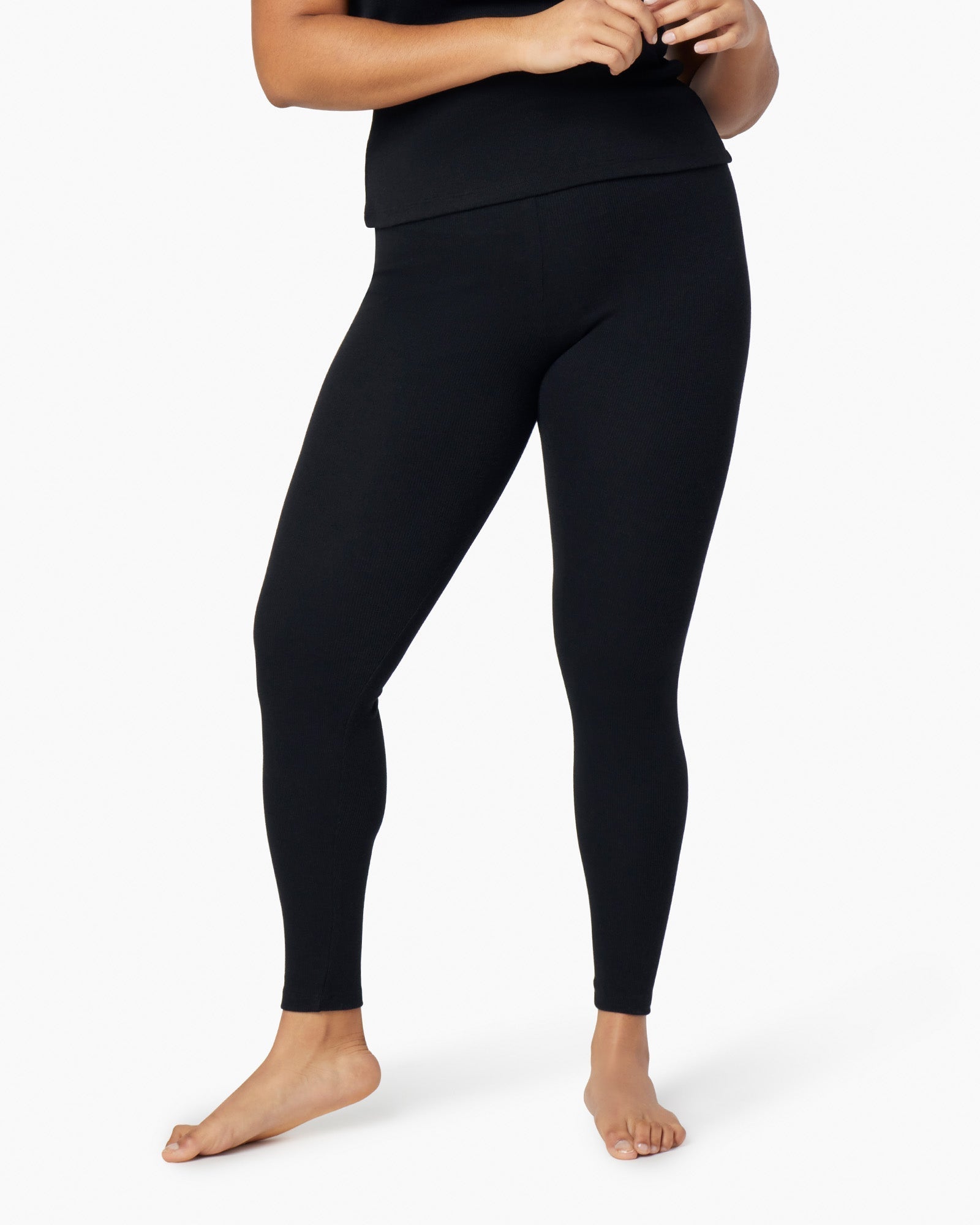 Black Women's TKEES Super Rib Leggings | 9546210-NZ