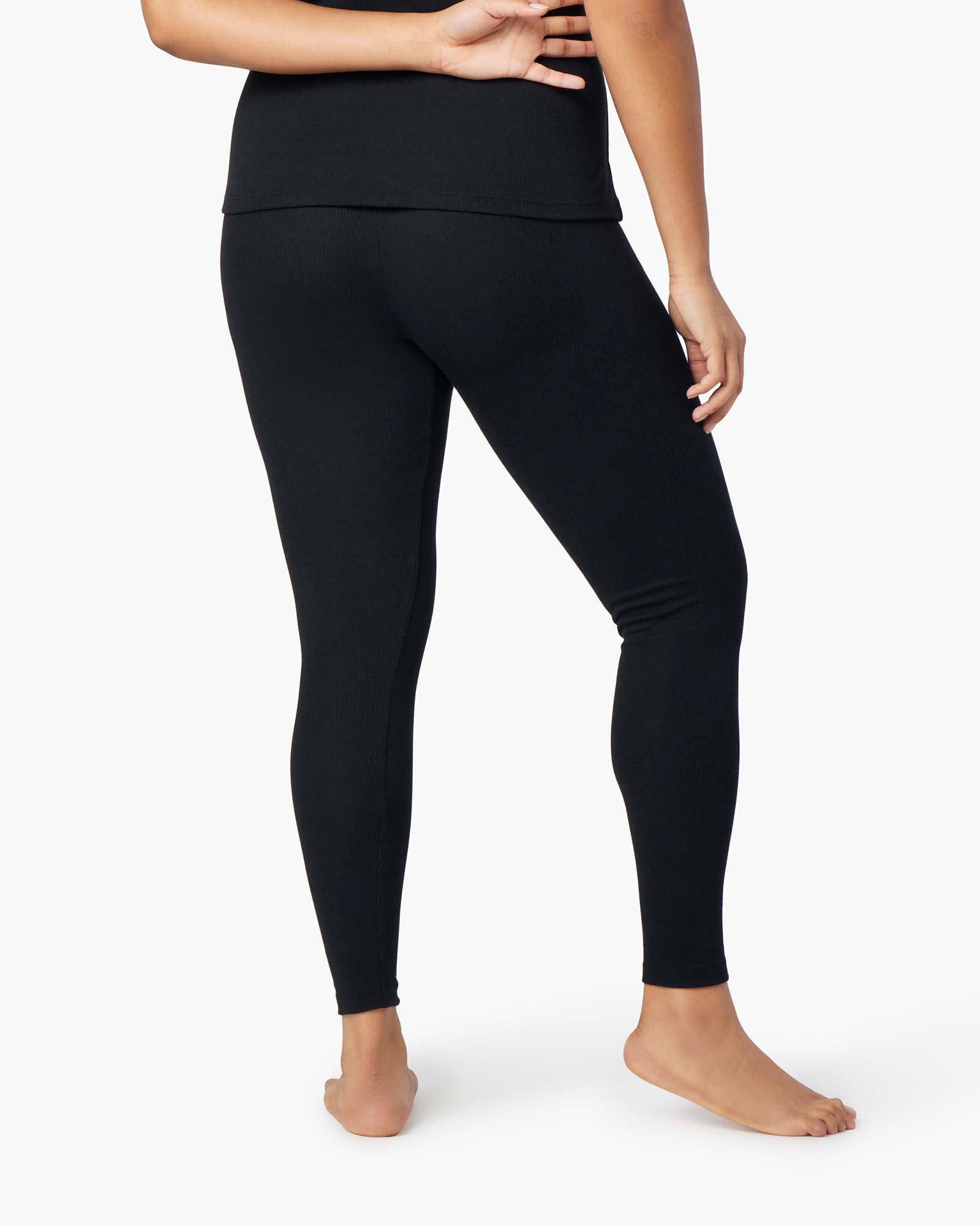 Black Women's TKEES Super Rib Leggings | 9546210-NZ