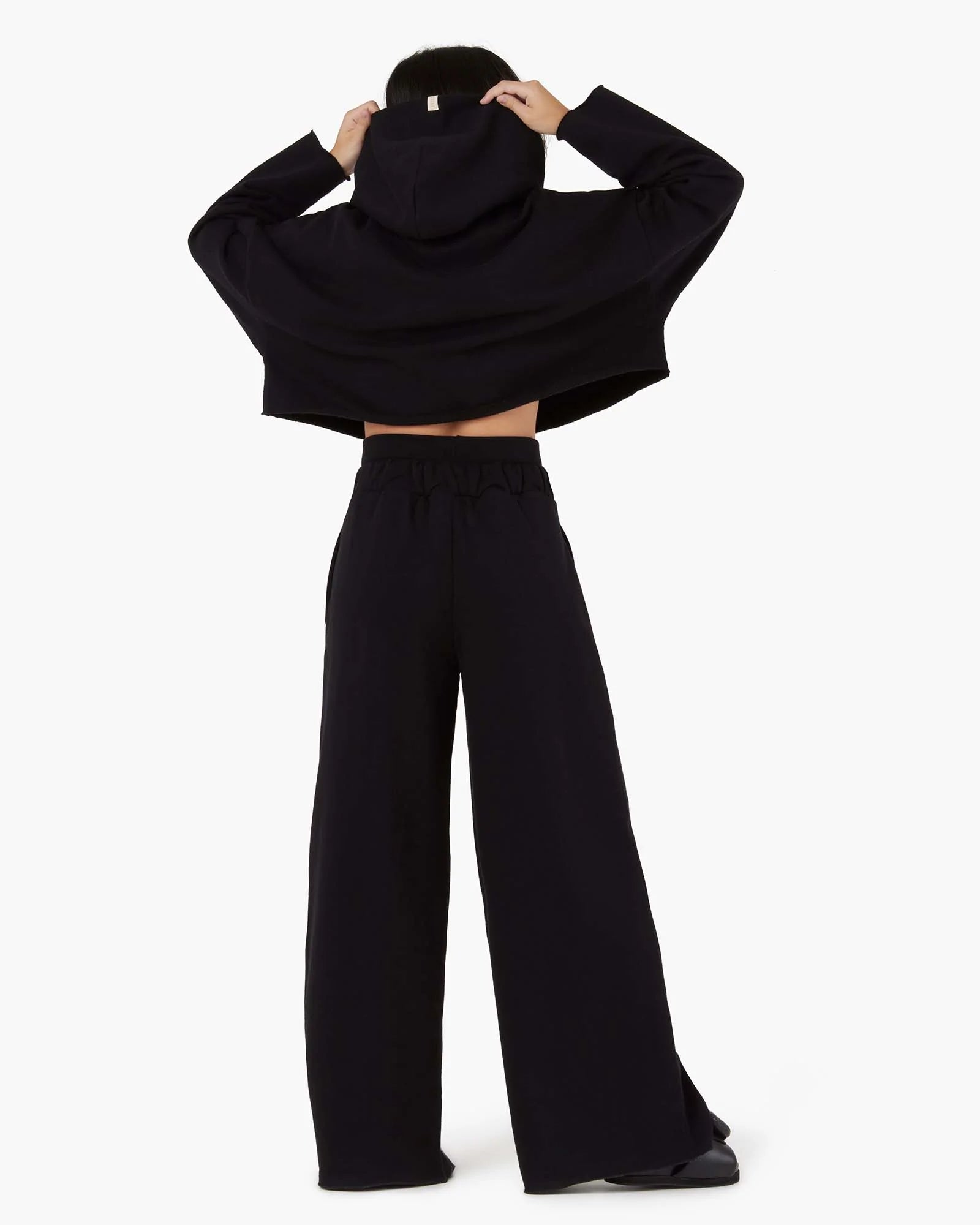 Black Women's TKEES Warm Core Wide Leg Pants | 6578204-ZG