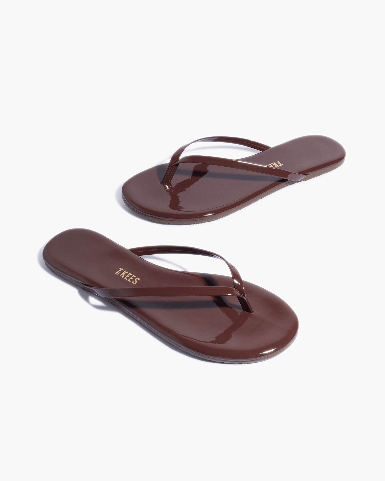 Brown Women's TKEES Lily Glosses Flip Flops | 6350924-FZ