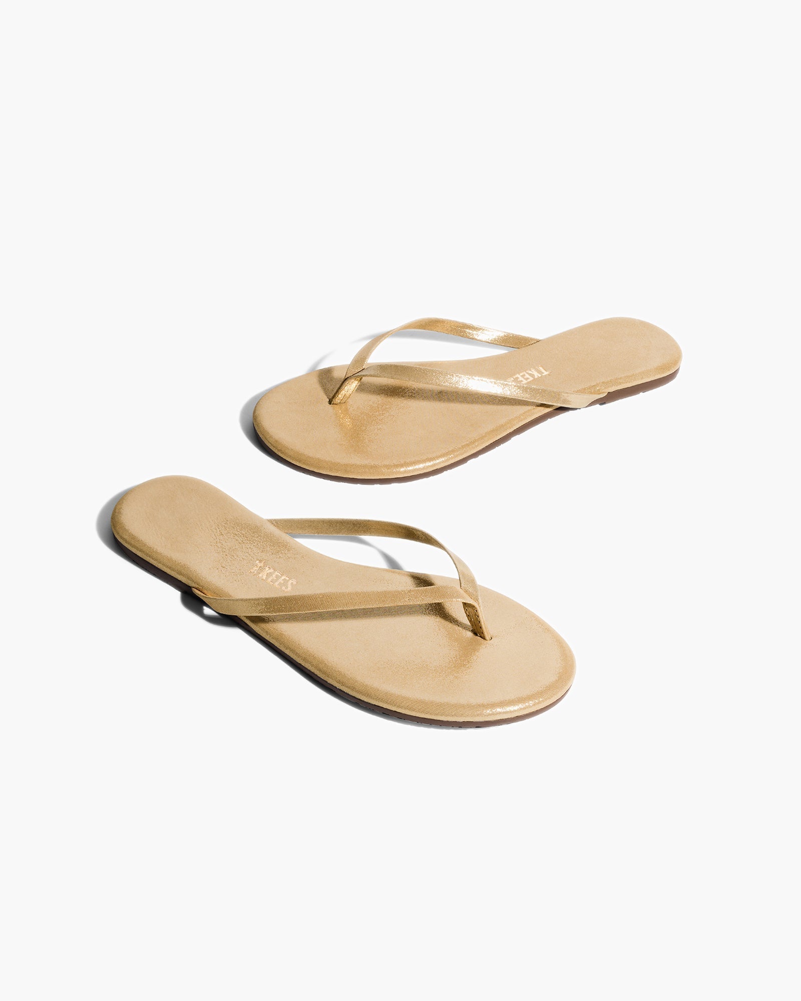 Gold Women's TKEES Lily Glitters Flip Flops | 4536291-SO