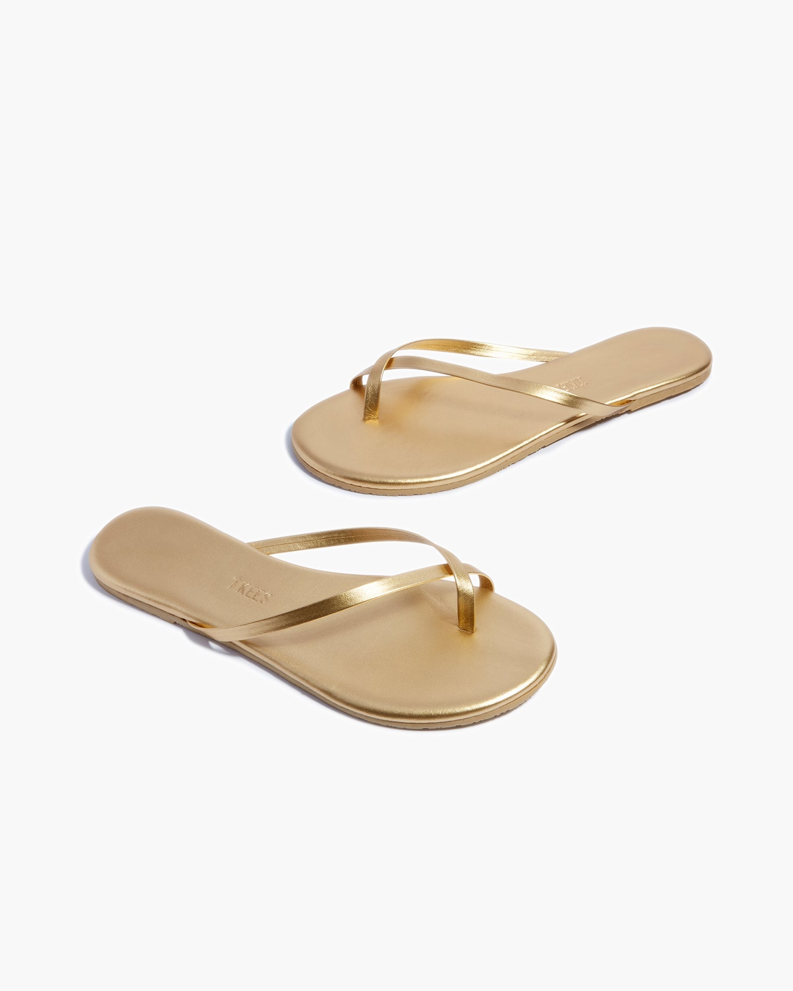 Gold Women's TKEES Riley Metallics Sandals | 3548207-VL