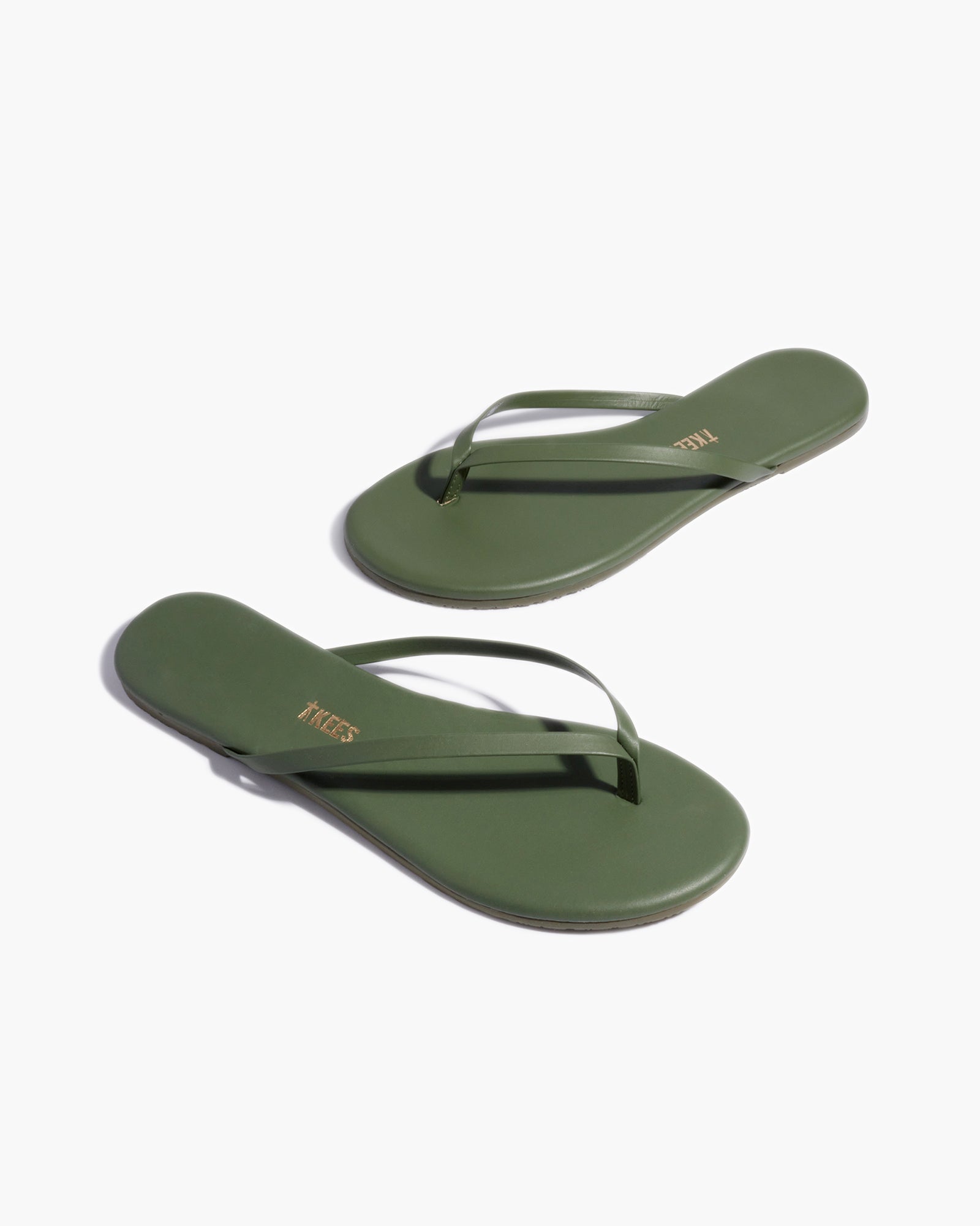 Green Women's TKEES Lily Pigments Flip Flops | 6815492-HG