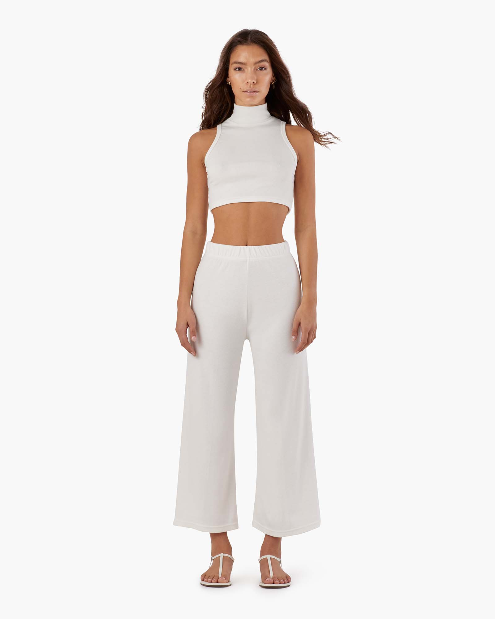 White Women's TKEES Light Rib Culotte Pants | 5124789-UO