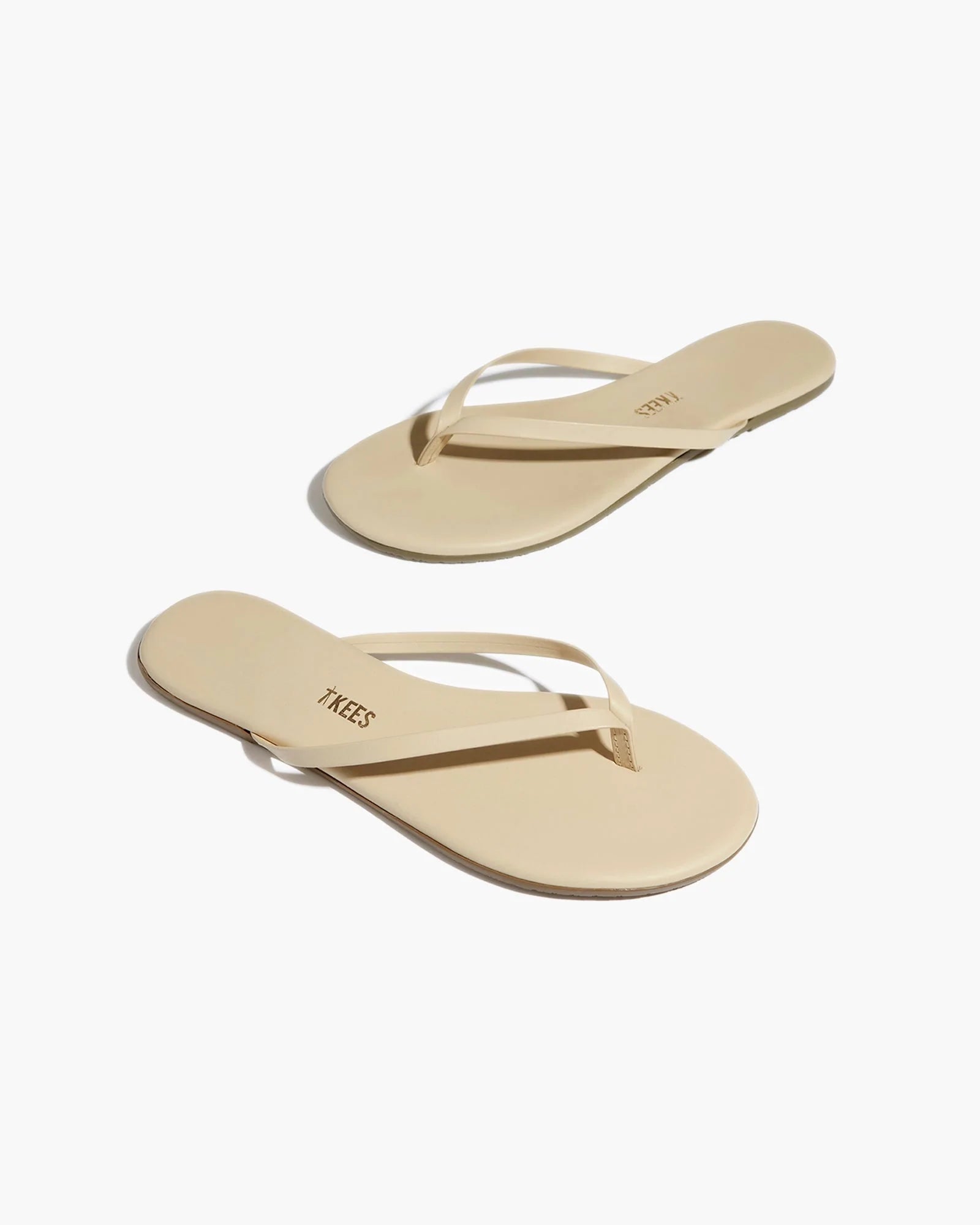 White Women's TKEES Lily Nudes Flip Flops | 3867159-FE