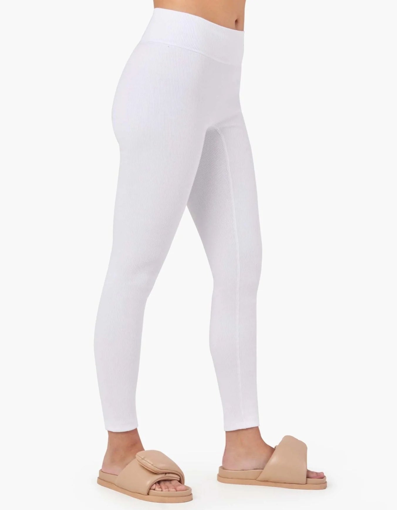 White Women's TKEES Rider Leggings | 4672810-GF