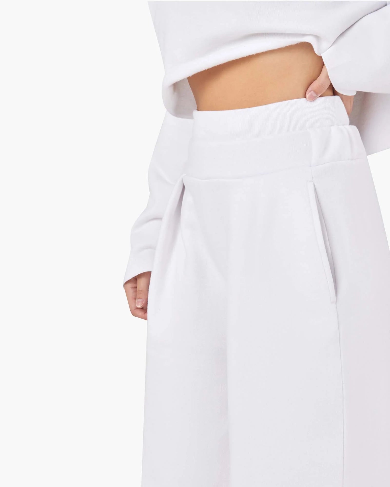 White Women's TKEES Warm Core Wide Leg Pants | 5912430-FS