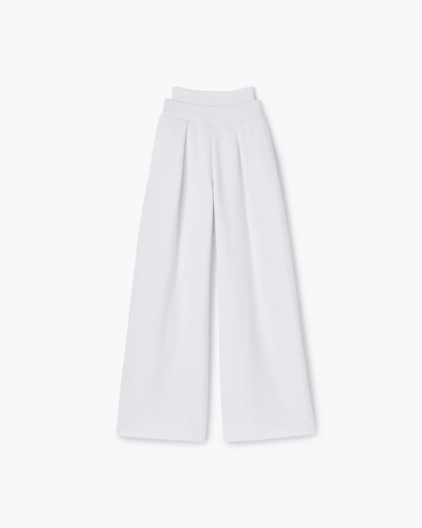 White Women\'s TKEES Warm Core Wide Leg Pants | 5912430-FS