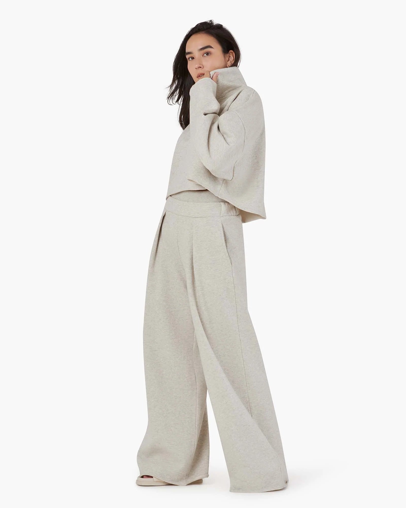 White Women's TKEES Warm Core Wide Leg Pants | 7581260-RX