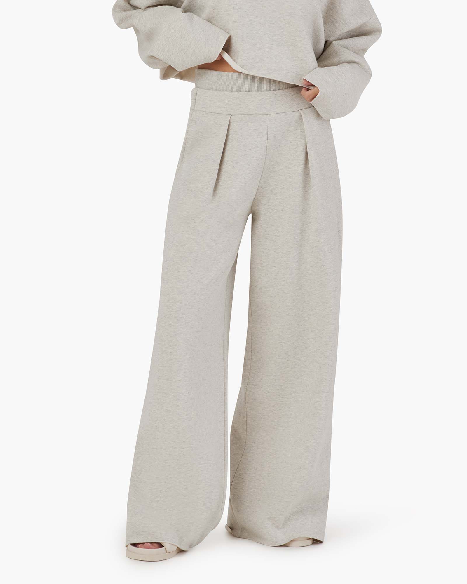 White Women's TKEES Warm Core Wide Leg Pants | 7581260-RX