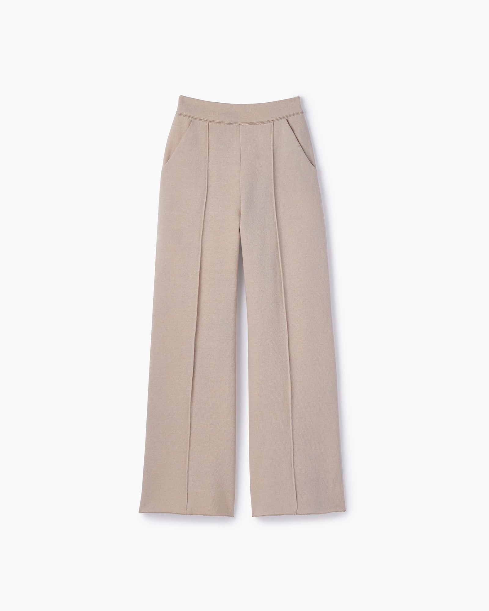 Brown Women's TKEES Raw Edge Wide Leg Pants | 3861549-CR