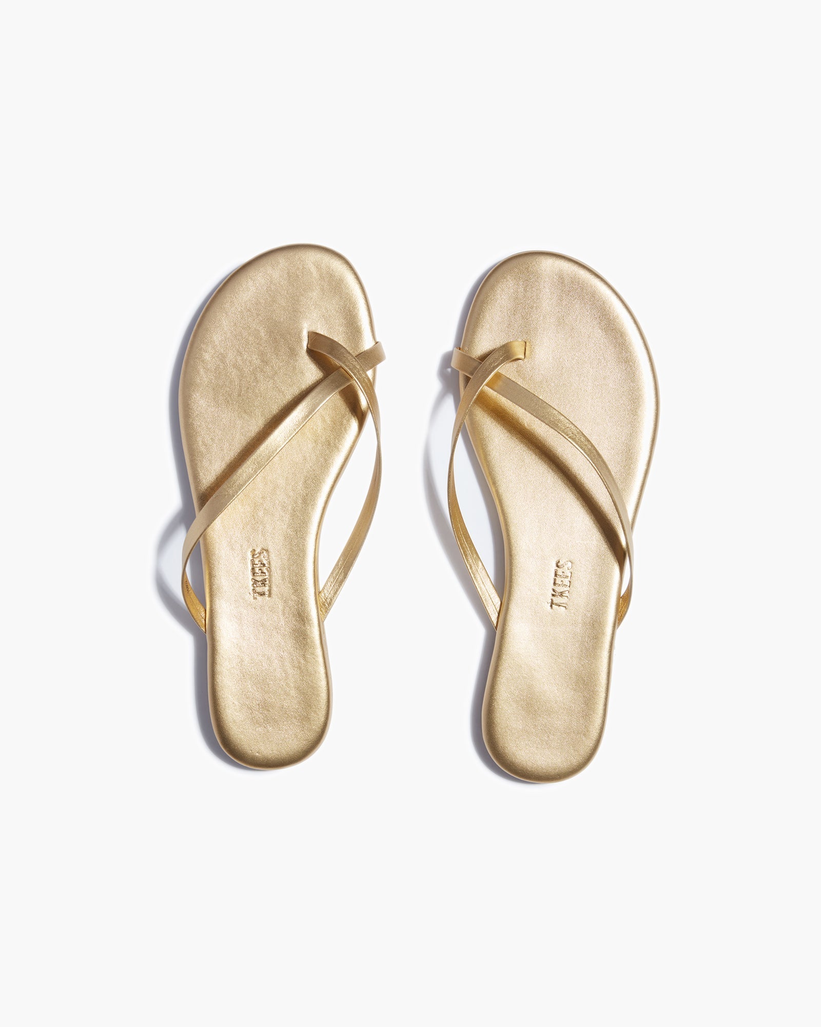 Gold Women's TKEES Riley Metallics Sandals | 3548207-VL